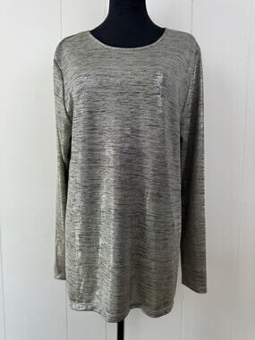 Women's Cruel Denim Silvery Shimmery Blouse, Size XL
